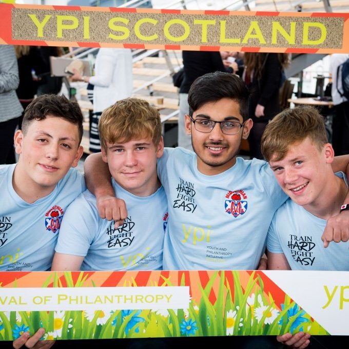 A group of boys posing for YPI Scotland